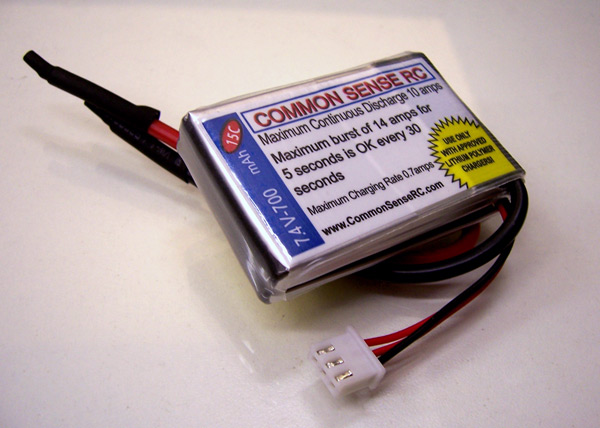 7.4 volt - 700mAh 15C Li-Poly Battery Pack