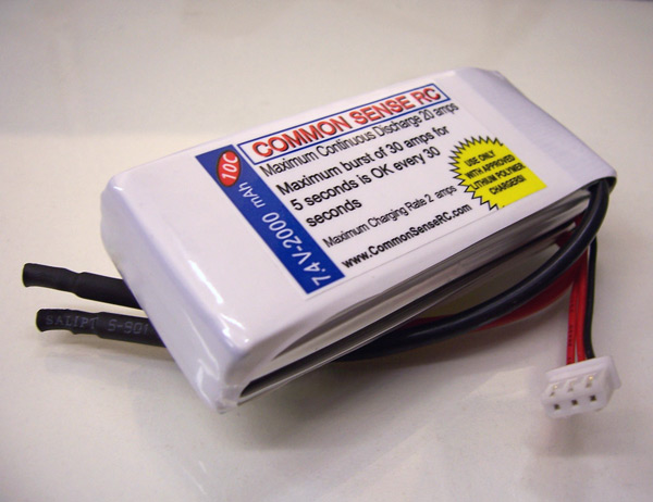 7.4 volt - 2000mAh 10C Li-Poly Battery Pack