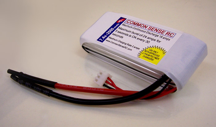 7.4 volt - 2000mAh 8C Lipo Battery Pack