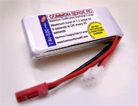 7.4 volt - 500mAh 10C Li-Poly Battery Pack