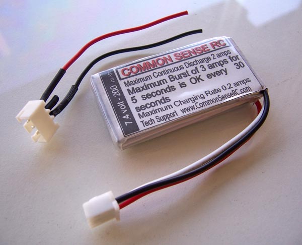 7.4 volt - 200mAh 10C Li-Poly Battery Pack