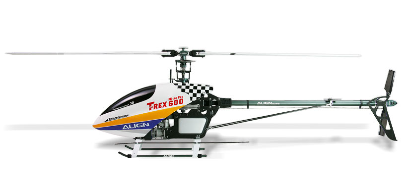 T-REX 600 NITRO PRO KIT WITH WHITE FIBERGLASS CANOPY
