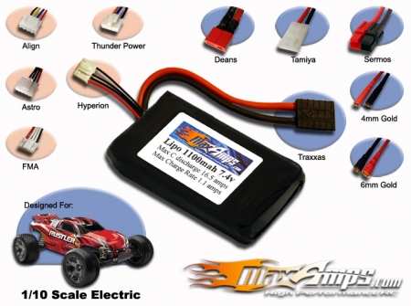 Lipo 1100mah 2S 7.4V Pack