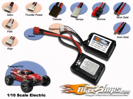 Lipo 5500mah 2S5P 7.4V Saddle Pack